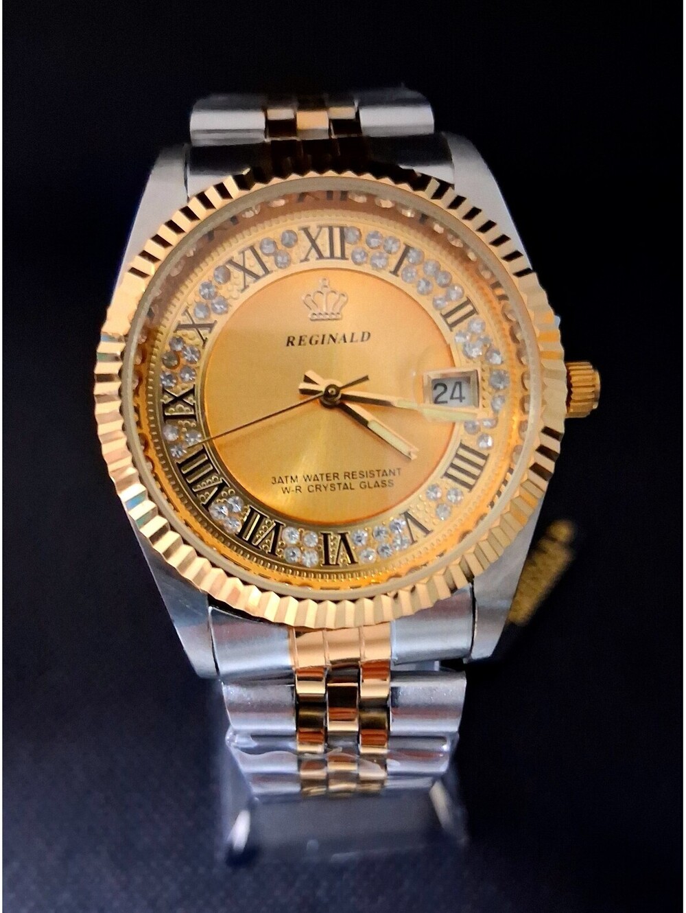 NEW IN BOX Men's Reginald 36mm Real Diamond Presidential Date Watch